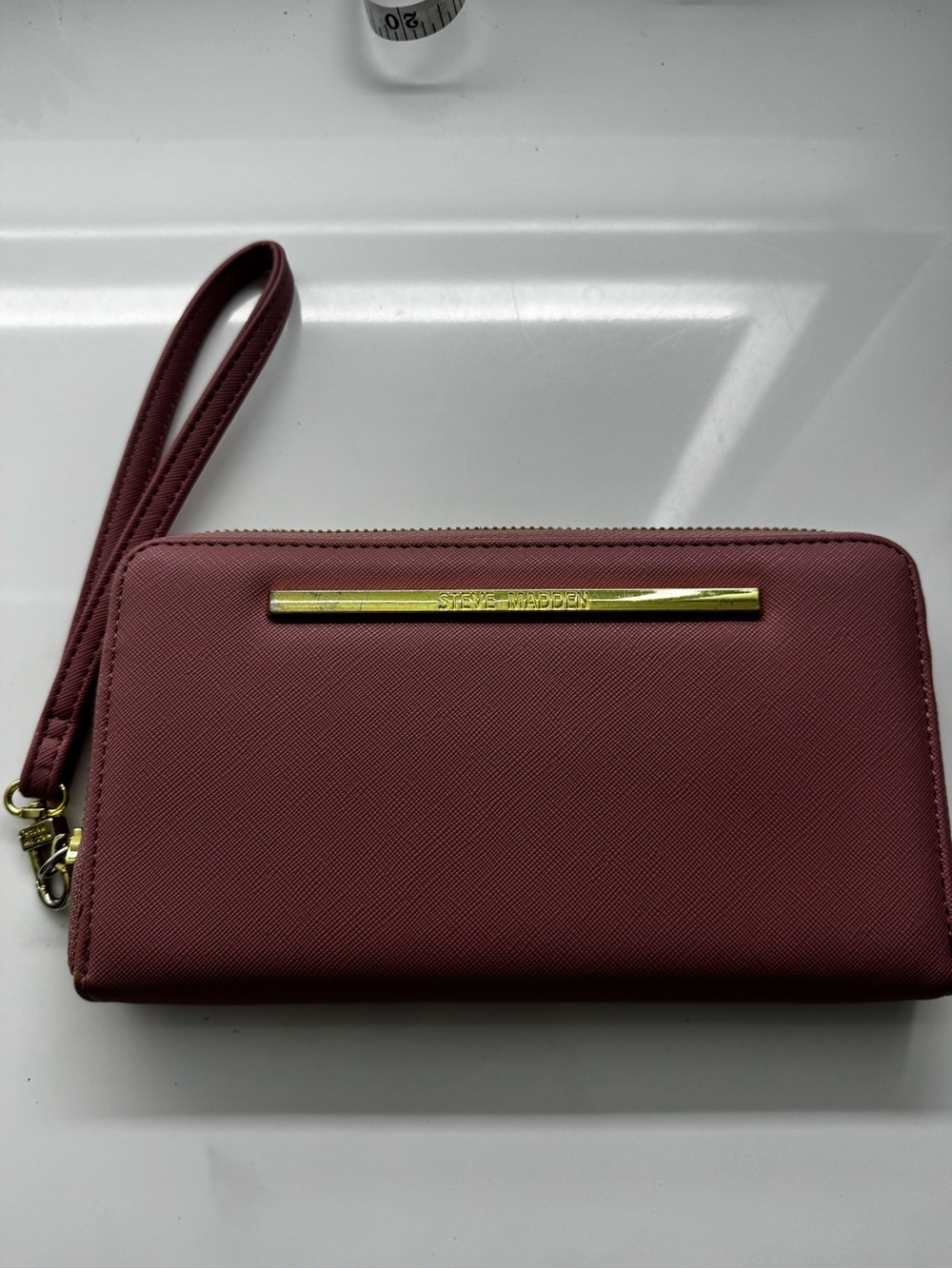 Steve Madden Mauve Wristlet Wallet with Gold Accent